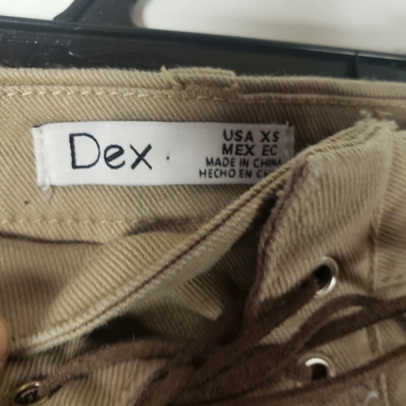 2/$15 XS Mini Skirt Brown Lace Up Dex - Picture 3 of 6